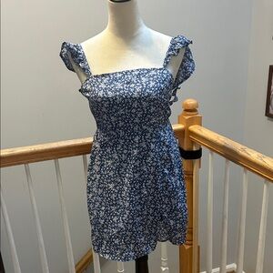 Navy Floral Print Dress